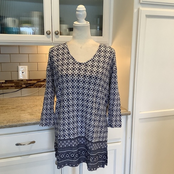J Jill Love Linen Pullover V-neck Top Size Small - Picture 1 of 10